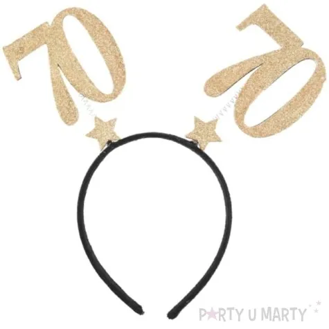 opaska party 70 urodziny czarno zlota santex