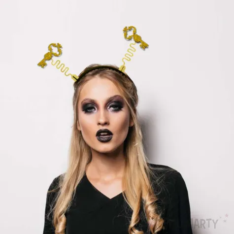 opaska party andrzejki brokatowy klucz zloty