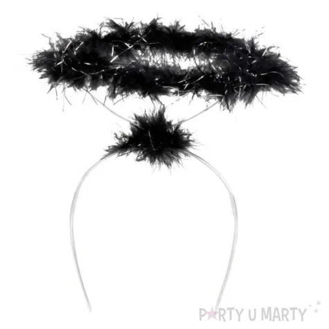 opaska party aureola z piorek czarna boland