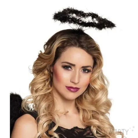 opaska party aureola z piorek czarna boland