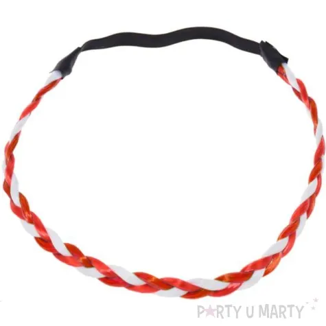 opaska party bialo czerwony warkoczyk arpex