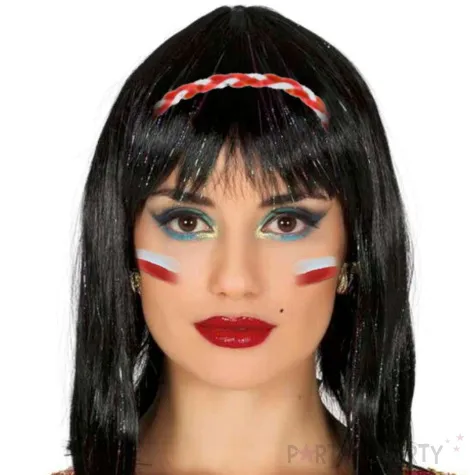 opaska party bialo czerwony warkoczyk arpex