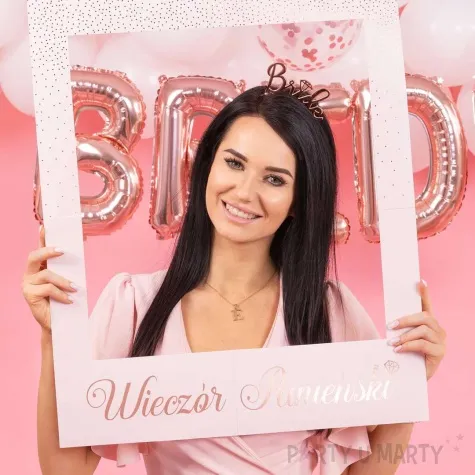 opaska party bride rozowe zloto partypal