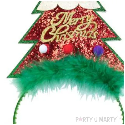 opaska party choinka brokatowa czerwona widmann