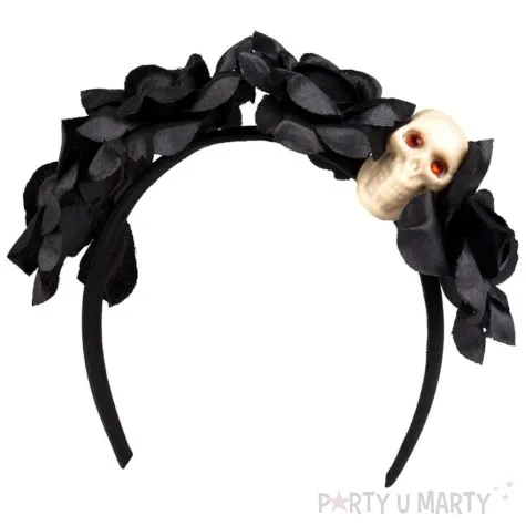 opaska party czarne roze la muerte czarny boland