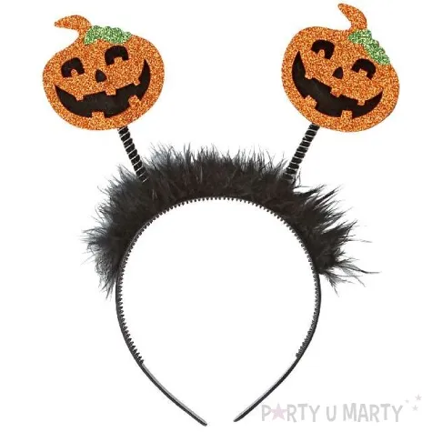 opaska party dynie brokatowe z marabou czarna widmann