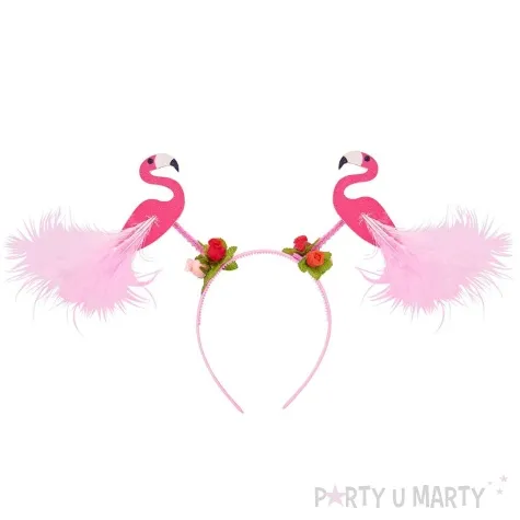 opaska party flamingi z puchem rozowy widmann