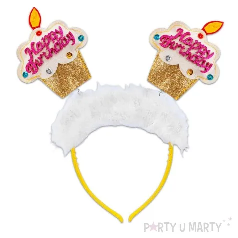 opaska party happy birthday babeczki i marabou zloty widmann