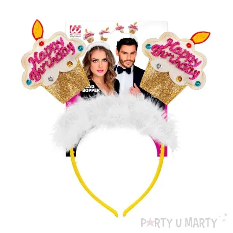 opaska party happy birthday babeczki i marabou zloty widmann