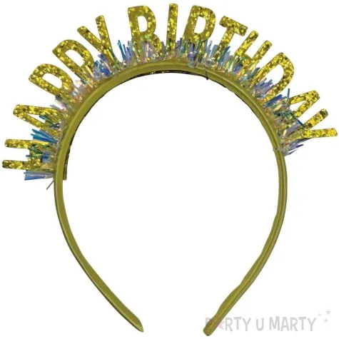 opaska party happy birthday napis z fredzlami zloty jix