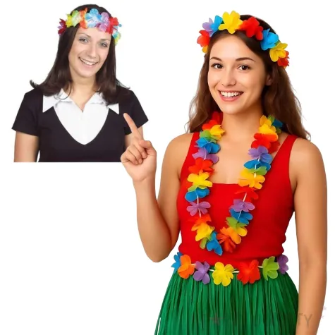 opaska party hawajskie kwiaty mix partytino