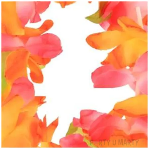 opaska party hawajskie kwiaty pomaranczowo rozowa godan