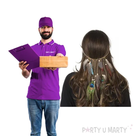 opaska party indianskie piora kolorowa funny fashion