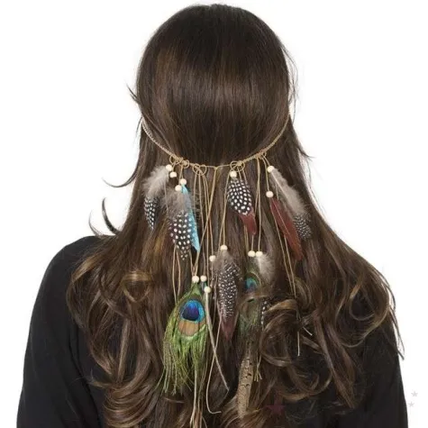 opaska party indianskie piora kolorowa funny fashion