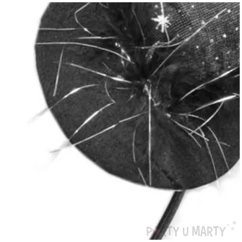 opaska party kapelusik czarownicy czarno srebrny arpex