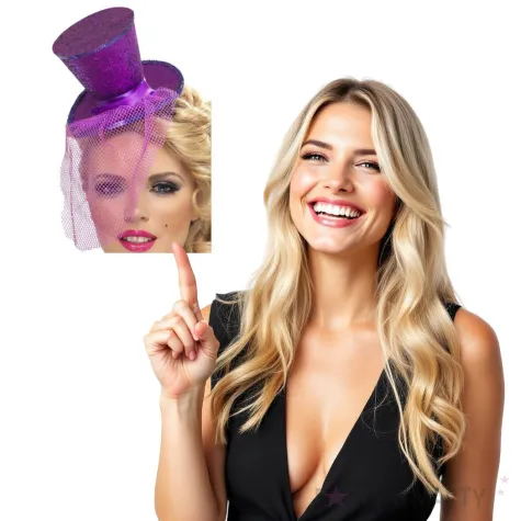 opaska party kapelusz fever fioletowa smiffys