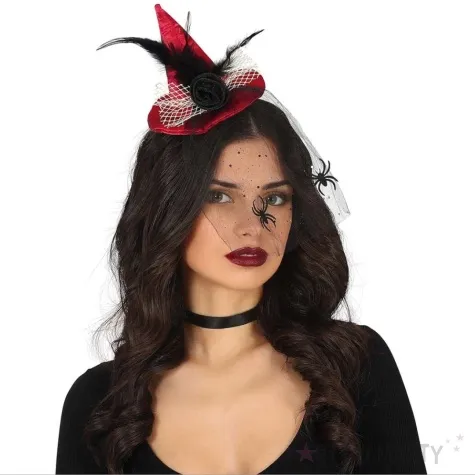 opaska party kapelusz wiedzmy pajeczy welon guirca