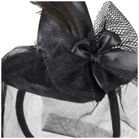 opaska party kapelusz z welonem czarna widmann