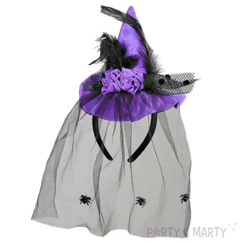 opaska party kapelusz z welonem purpurowa widmann