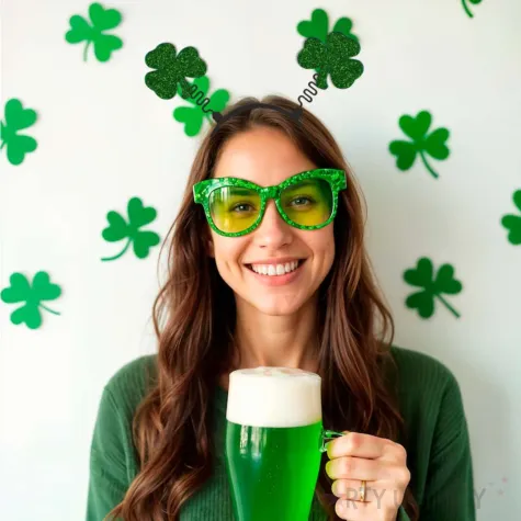 opaska party koniczynka sw patryka zielony brokat