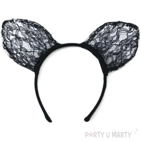 opaska party kot koronkowe uszy czarna arpex 12 x 14 cm