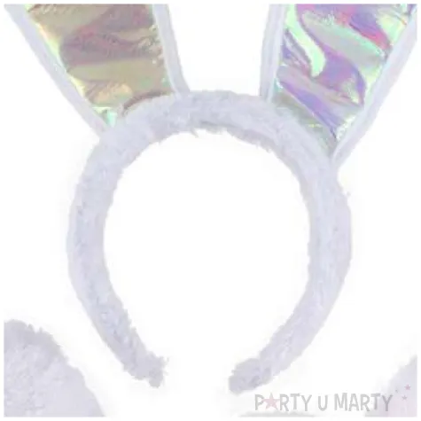 opaska party kroliczek mucha ogon biala funny fashion