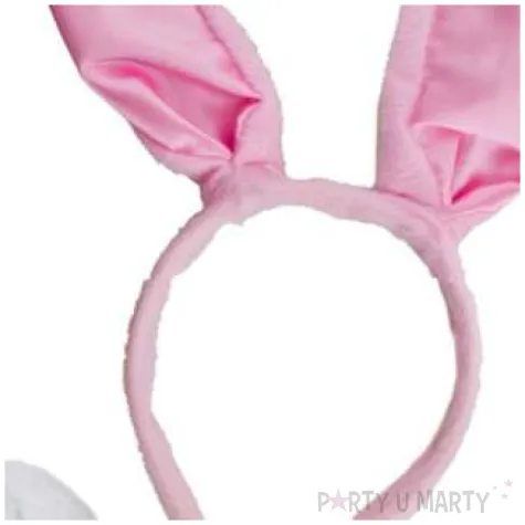 opaska party kroliczek mucha ogon rozowa funny fashion