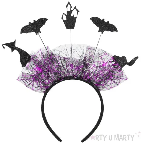 opaska party krolowa halloween czarny fioletowy partypal