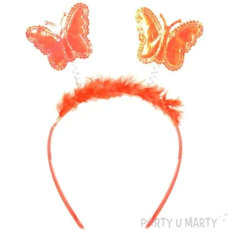 opaska party motylek z puszkiem pomaranczowa arpex
