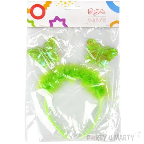 opaska party motylek z puszkiem zielona arpex