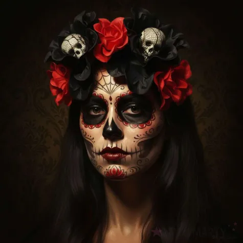 opaska party mroczne roze i czaszki smiffys