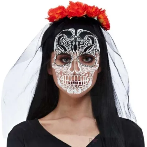 opaska party mroczny welon z nadrukiem smiffys