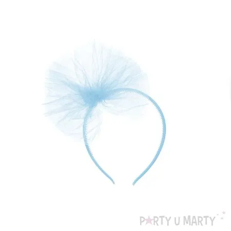 opaska party pompon tiulowy blekitny