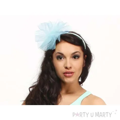 opaska party pompon tiulowy blekitny
