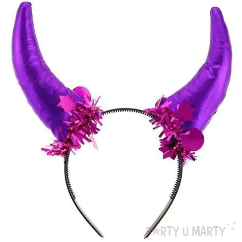 opaska party rogi atlasowe fioletowe