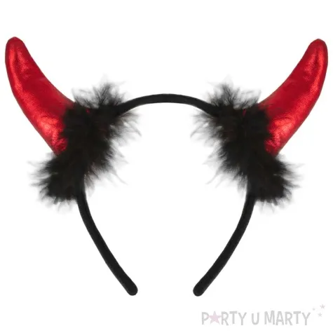 opaska party rogi diabla z puszkiem czerwony partypal