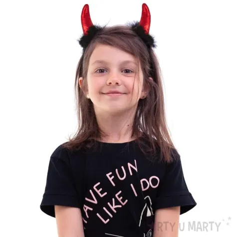 opaska party rogi diabla z puszkiem czerwony partypal