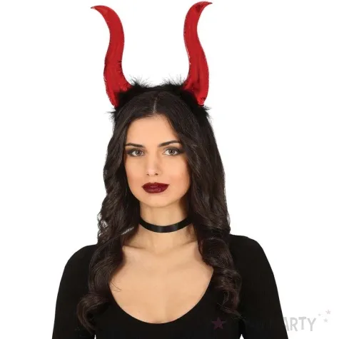 opaska party rogi diablicy czerwony guirca