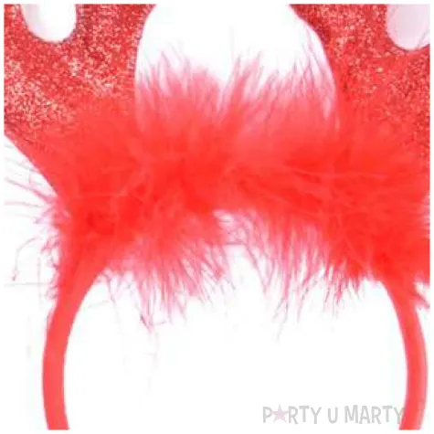 opaska party rogi renifera brokatowe czerwone arpex