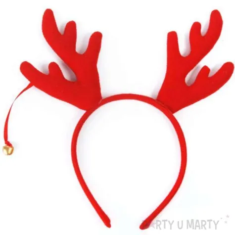 opaska party rogi renifera czerwone partydeco