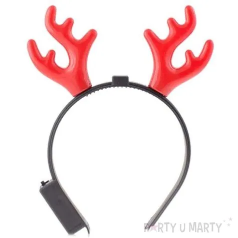 opaska party rogi renifera swiecaca czerwona