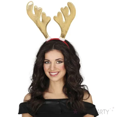 opaska party rogi renifera z puszkiem zloty guirca