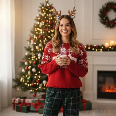 opaska party rogi renifera z uszami brazowa kraszek