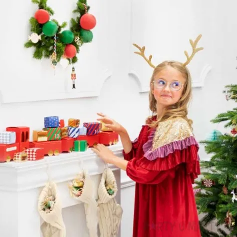 opaska party rogi renifera zlota partydeco