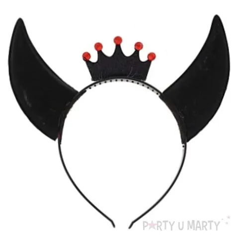opaska party rogi z korona czarne