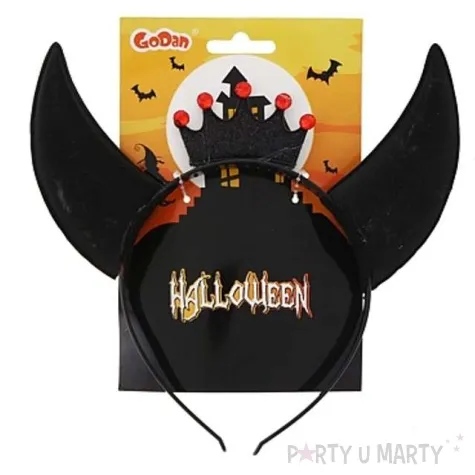 opaska party rogi z korona czarne