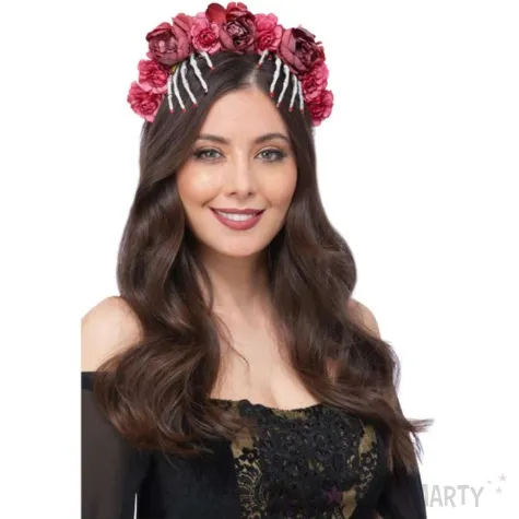 opaska party roze i dlonie kosciotrupa bordowy smiffys