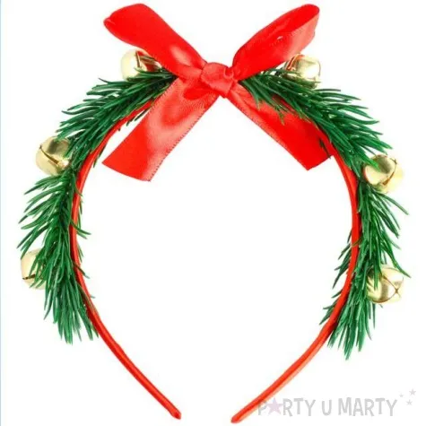 opaska party swiateczna z kokarda i dzwonkami folat