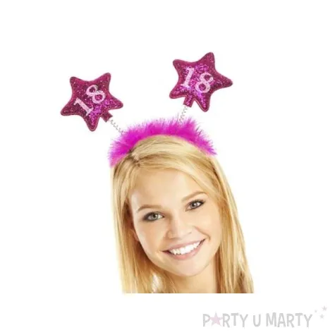 opaska party urodziny 18 rozowe gwiazdki