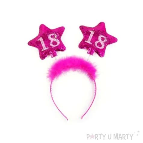 opaska party urodziny 18 rozowe gwiazdki